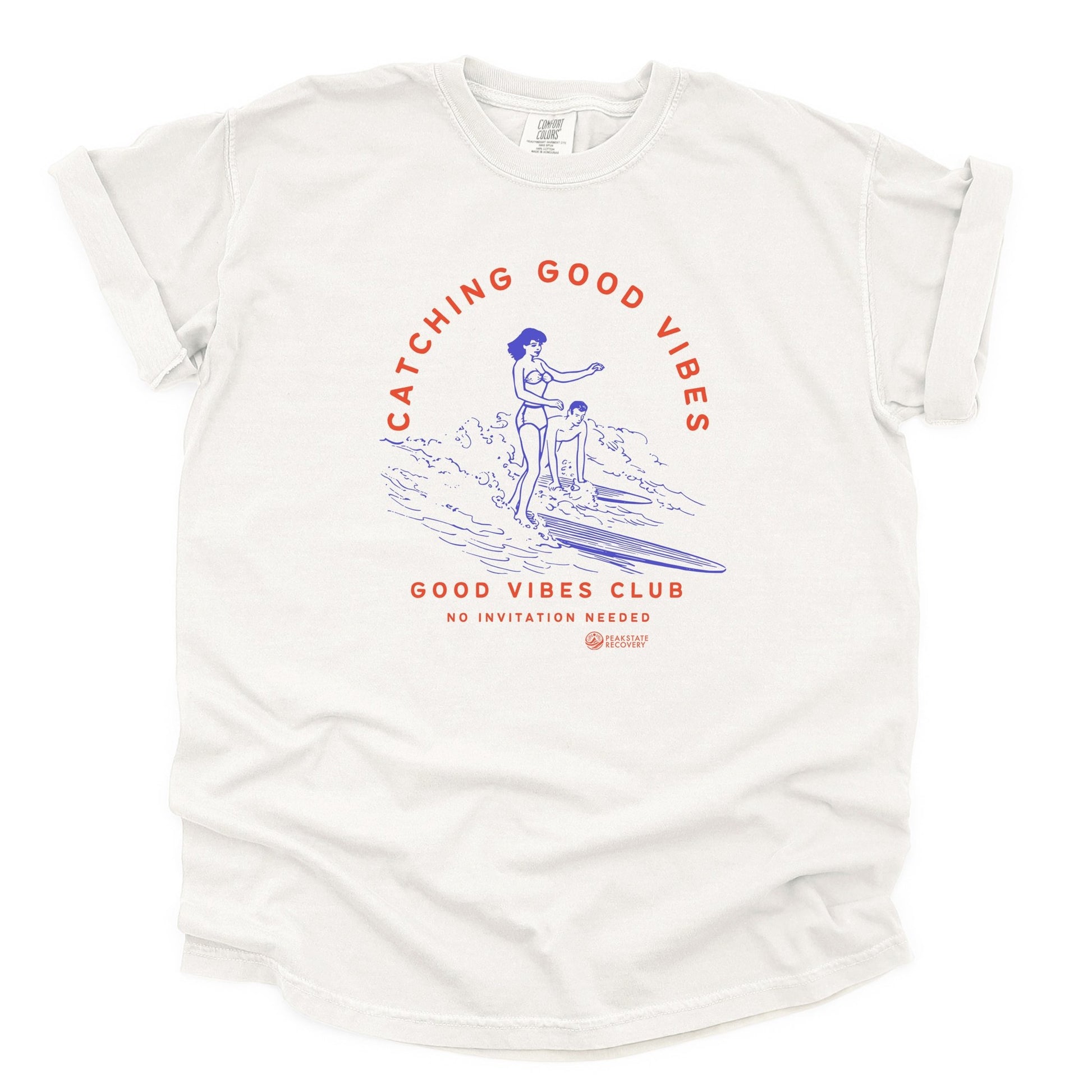 Catching Good Vibes Unisex garment - dyed heavyweight t-shirt - The Shop at Peak State Recovery