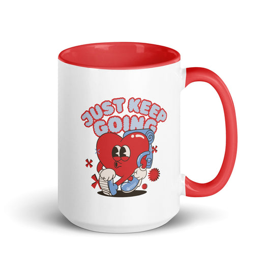 Just Keep Going | Mug with Color Inside - The Shop at Peak State Recovery